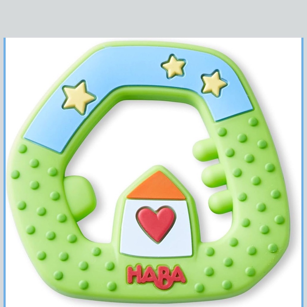 HABA Green and Blue Teething Toy with Stars